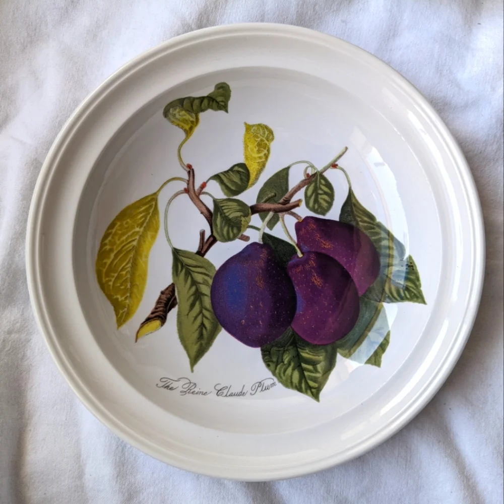 Portmeirion England Pomona Reine Claude Plum Rim Soup Bowl